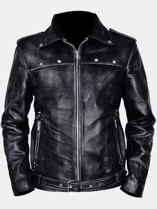 Aaron Paul A Long Way Down Leather Black Jacket