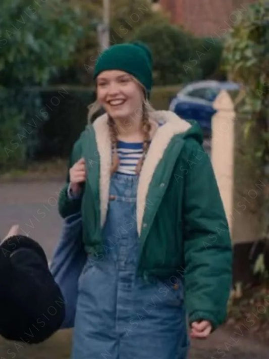 Abby Walker Fool Me Once Green Sherpa Hooded Jacket