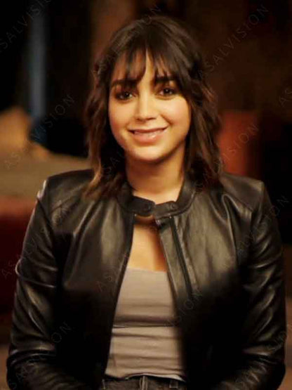 Abigail 2024 Melissa Barrera Black Leather Jacket