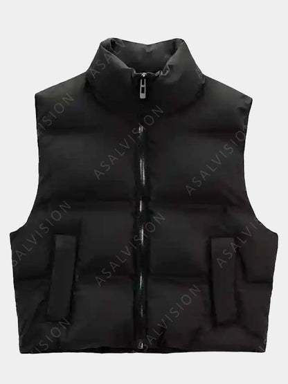 Addams Wednesday Black Puffer Vest
