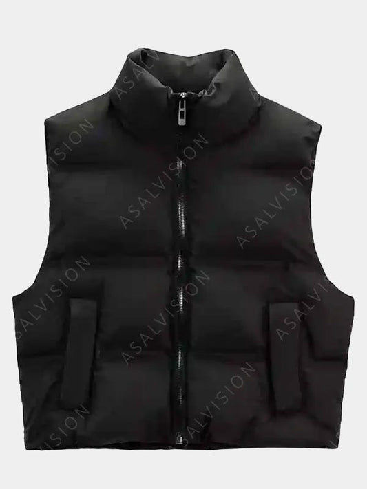 Addams Wednesday Black Puffer Vest