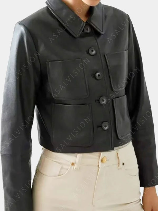 Addams Wednesday Jenna Ortega Leather Jacket