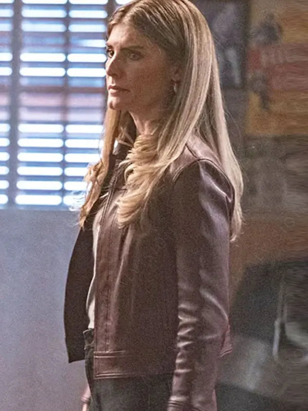 Addison Augustine TV Series Quantum Leap Season 2 Caitlin Bassett Maroon Leather Jacket