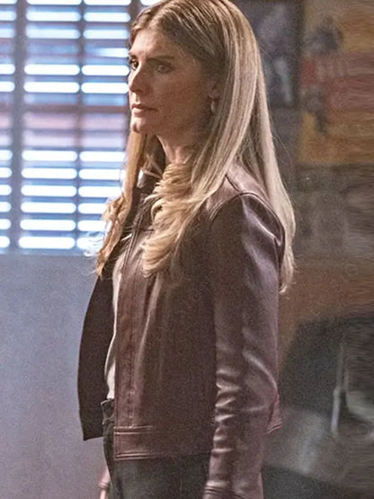 Addison Augustine TV Series Quantum Leap Season 2 Caitlin Bassett Maroon Leather Jacket