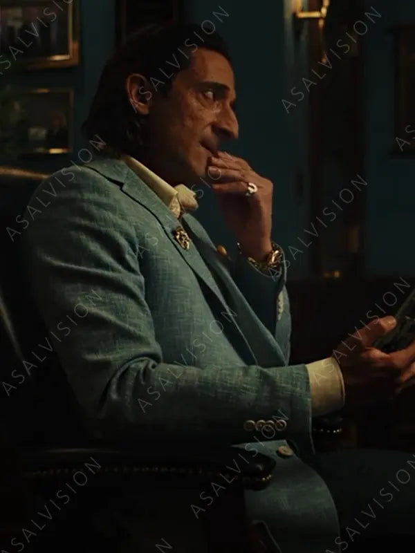 Adrien Brody Sterling Frost Jr. Blue Blazer Coat