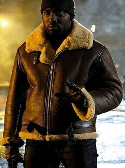 Agent Dolls Wynonna Earp S04 Shamier Anderson Brown Shearling Leather Jacket