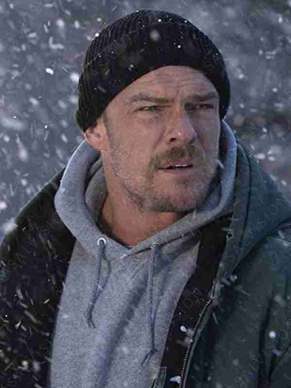 Alan Ritchson Ordinary Angels 2024 Ed Schmitt Grey Bomber Hooded Jacket
