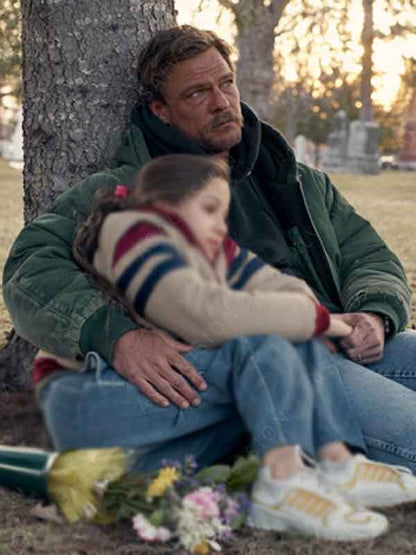 Alan Ritchson Ordinary Angels 2024 Ed Schmitt Grey Bomber Jacket