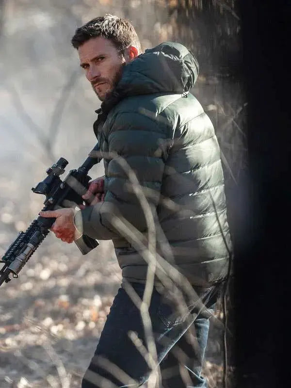 Alarum 2025 Joe Travers Green Puffer Jacket With Hood