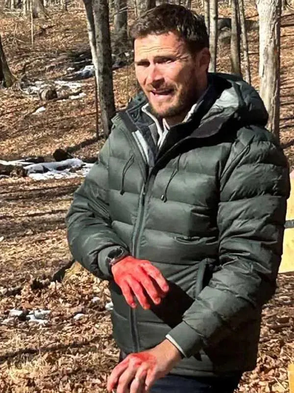 Alarum 2025 Joe Travers Green Puffer Jacket With Hood