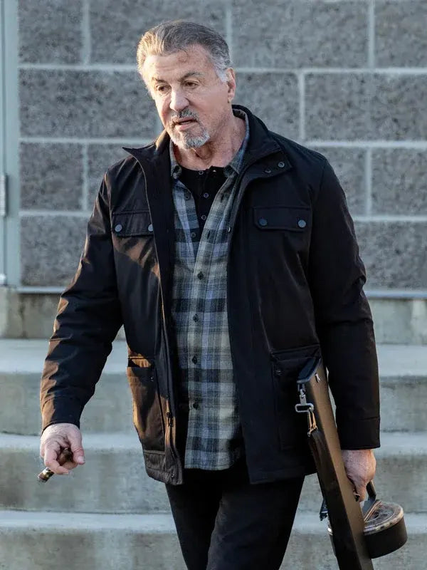 Alarum 2025 Sylvester Stallone Black Cotton Jacket