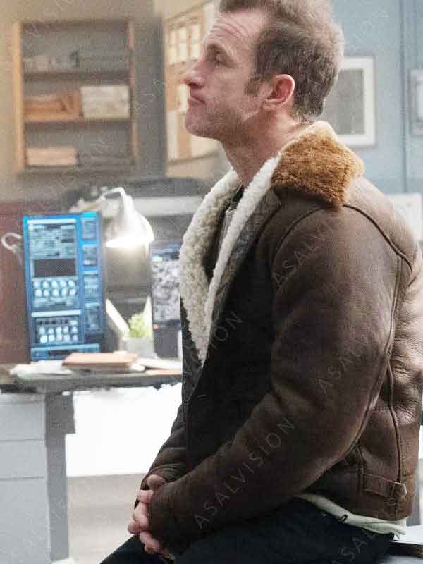 Alert Missing Persons S02 Unit Scott Caan Shearling Brown Leather Jacket