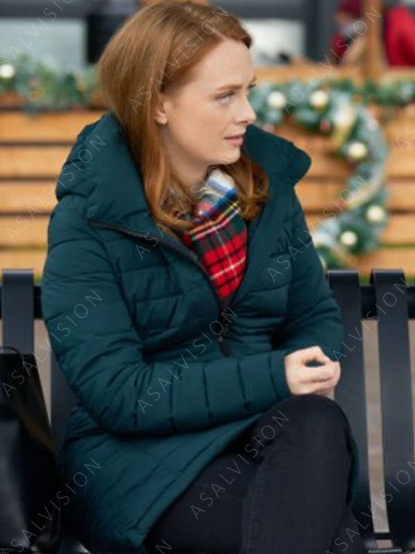 Alex Paxton-Beesley Our Christmas Mural 2023 Green Hooded Puffer Coat