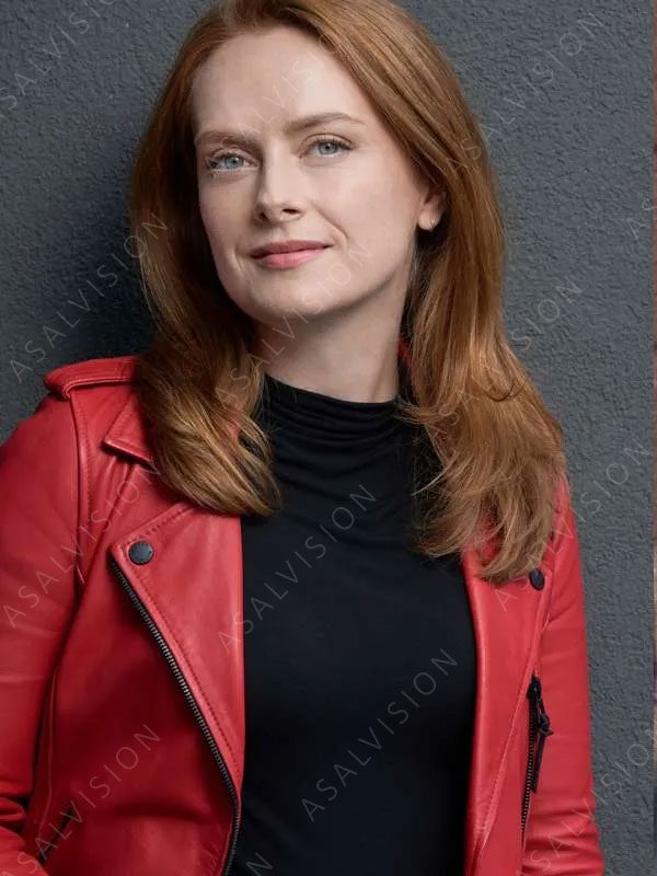 Alex Paxton-Beesley Our Christmas Mural 2023 Red Leather Jacket