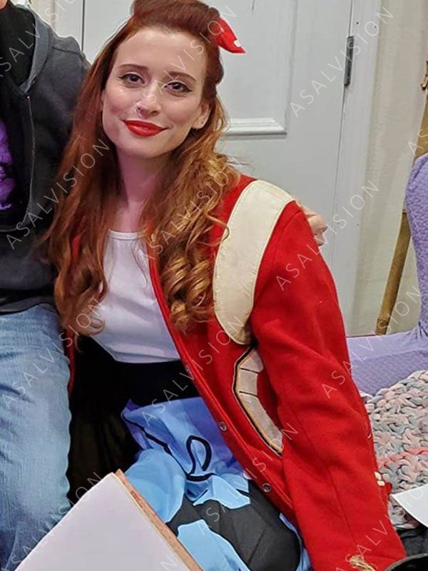Alisha Erozer Movie Amityville Apt 2023 Beth Red Wool Jacket