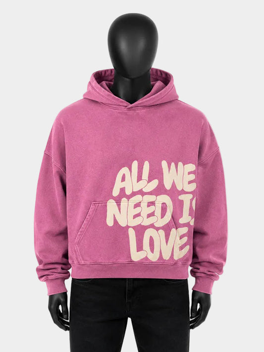 All We Need Is Love Hoodie Pink