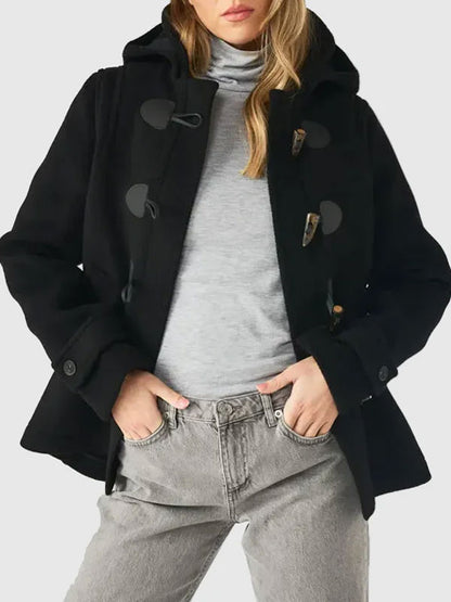 Althea Short Black Duffle Coat