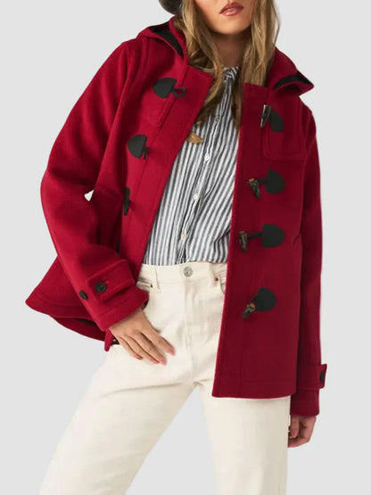 Althea Short Red Duffle Coat