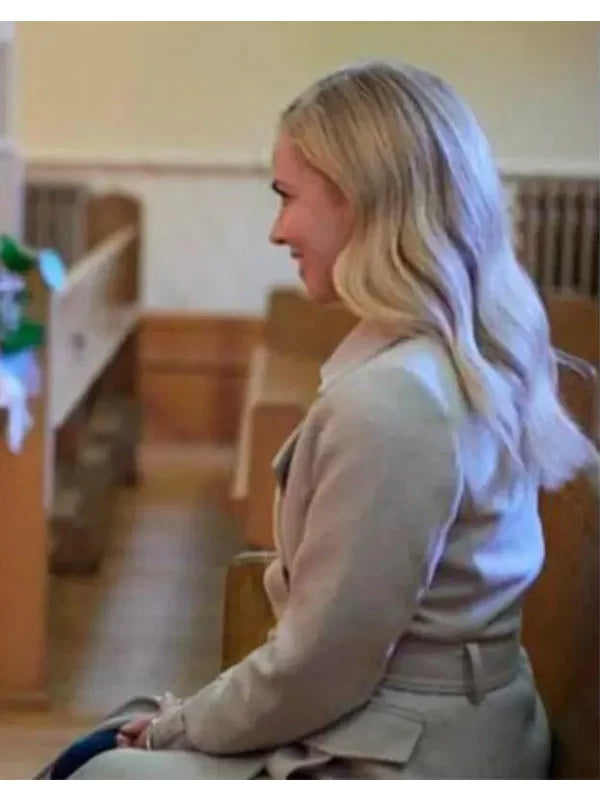 Amanda Schull The Blessing Bracelet 2023 Grey Trench Wool Coat