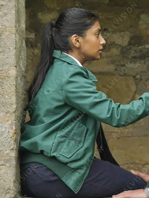Amelia Brown Movie How To Date Billy Walsh 2024 Green Cotton Bomber Jacket