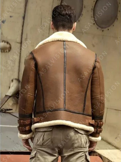 Amiri Brown Shearling Leather Jacket