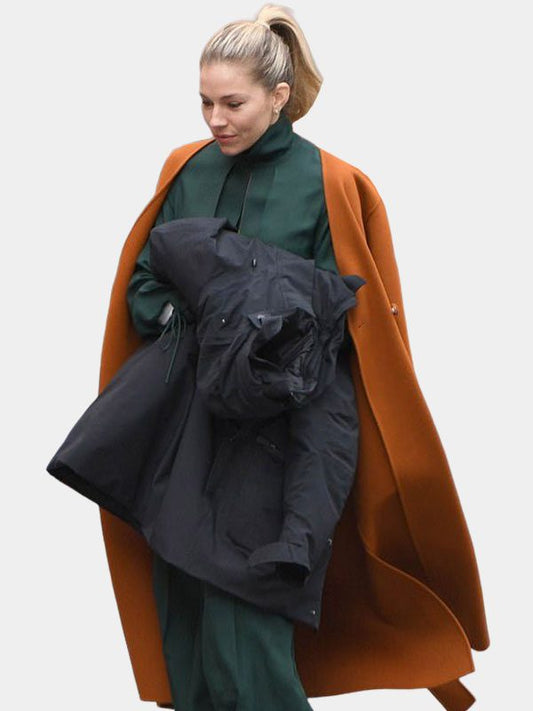 Anatomy of a Scandal Sienna Miller Orange Coat