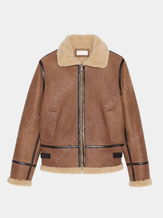 Anderson Aviator Light Brown Shearling Jacket