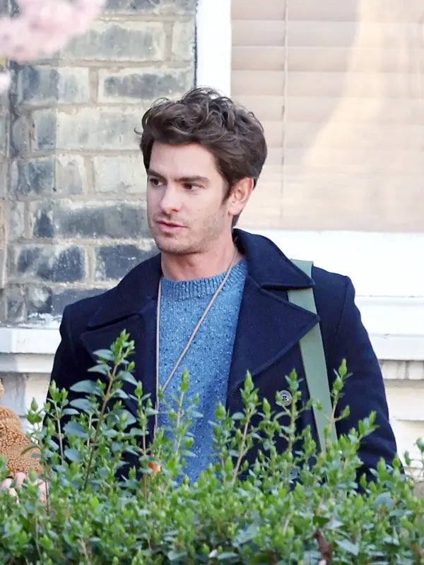 Andrew Garfield We Live in Time Tobias Blue Pea Coat