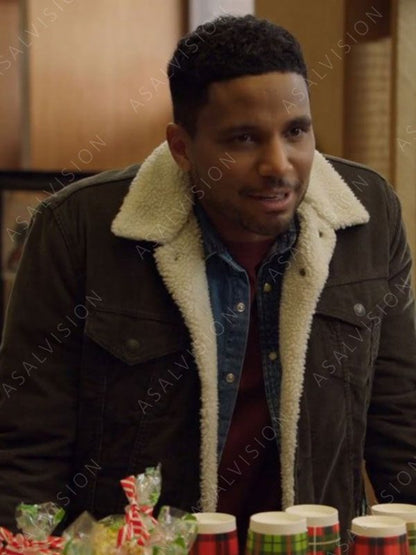 Andy Under The Christmas Sky 2023 Andrew Bushell Brown Shearling Jacket