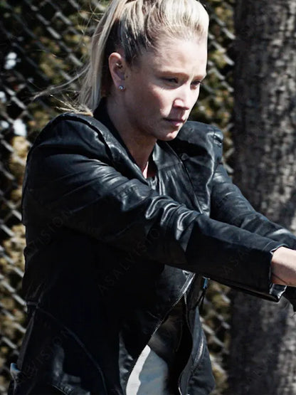 Angela Movie First Shift 2024 Kristen Renton Black Jacket