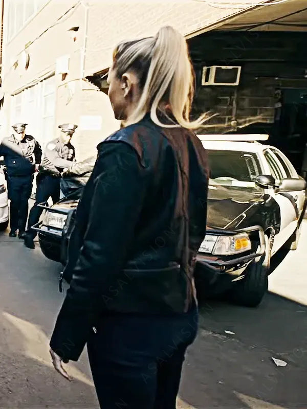 Movie First Shift 2024 Kristen Renton Black Leather Jacket