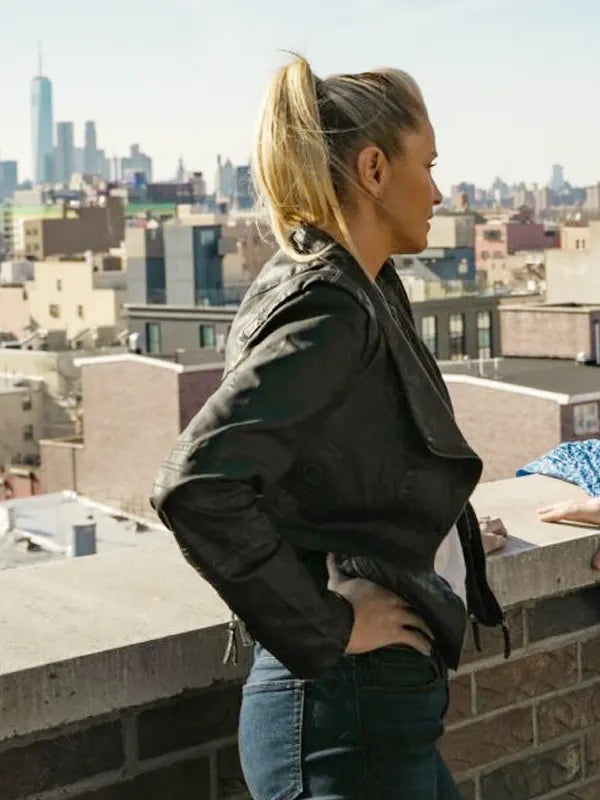 Angela Movie First Shift Black Leather Jacket