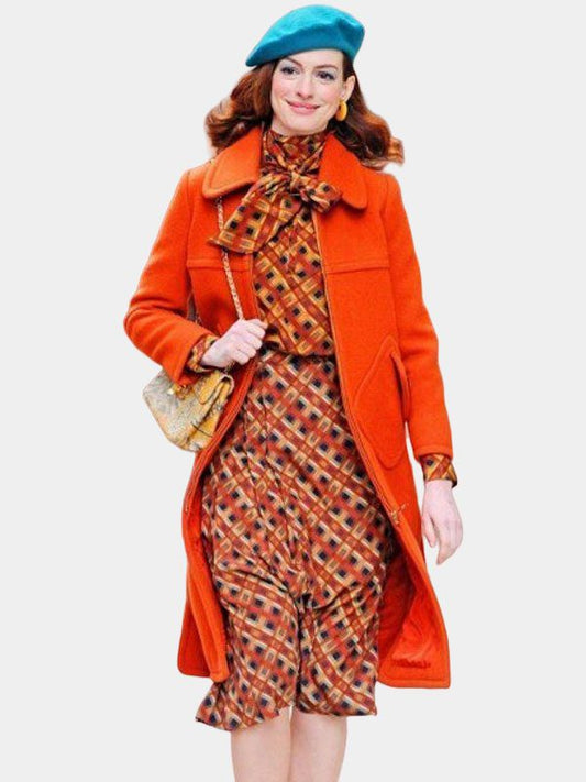 Anne Hathaway Modern Love Orange Coat