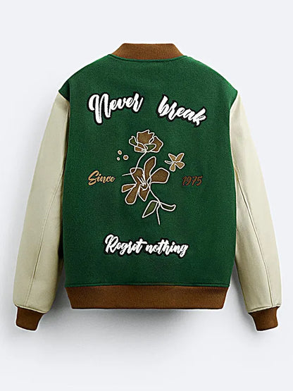 Anthony Keyvan XO Kitty S02 Episode 1 Q Green & Beige Varsity Jacket