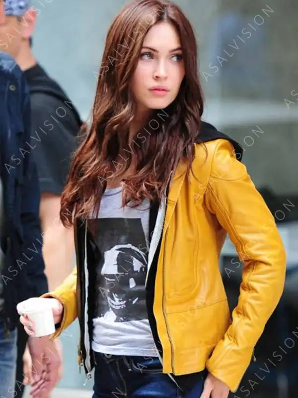April O Neil Teenage Mutant Ninja Turtles Megan Fox Yellow Leather Jacket