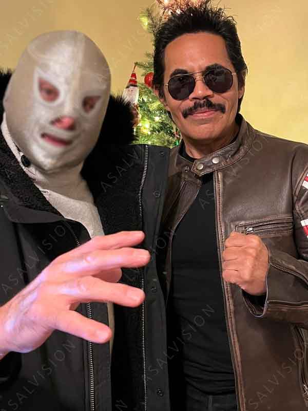 Art Camacho Ruthless UK Flag Brown Leather Zipper Jacket