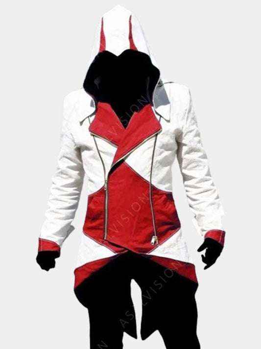 Assassins Creed White And Red Hoodie