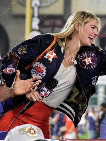 Astros Victory Parade Kate Upton World Series Bomber Jacket