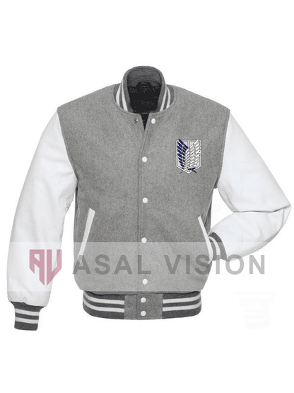 Attack On Titan Logo Grey Varsity Jacket