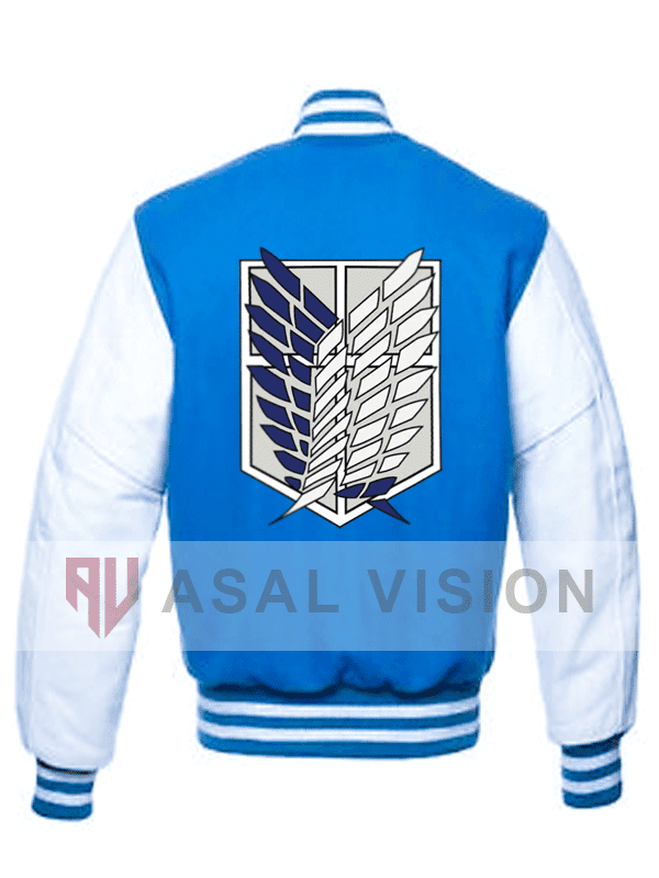 Attack On Titan Logo blue varsity bomber Jacket