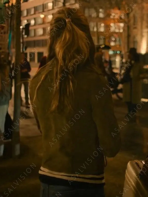 Audrey Spitz Murder Mystery 2 Jennifer Aniston Suede Biker Jacket