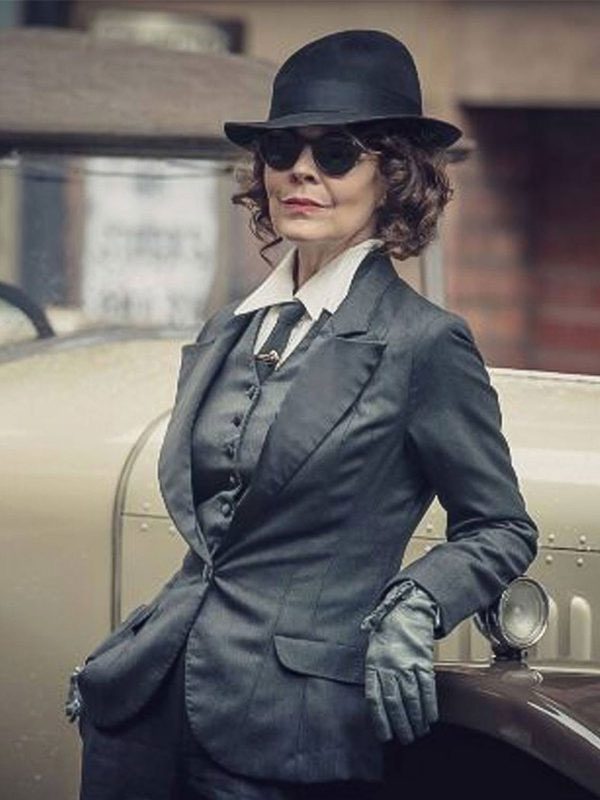 Aunt Polly TV Series Peaky Blinders Season 6 Helen McCrory Grey Blazer Jacket