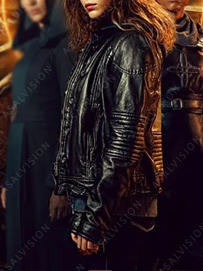 Ava Tv Series Warrior Nun Alba Baptista Black Leather Jacket