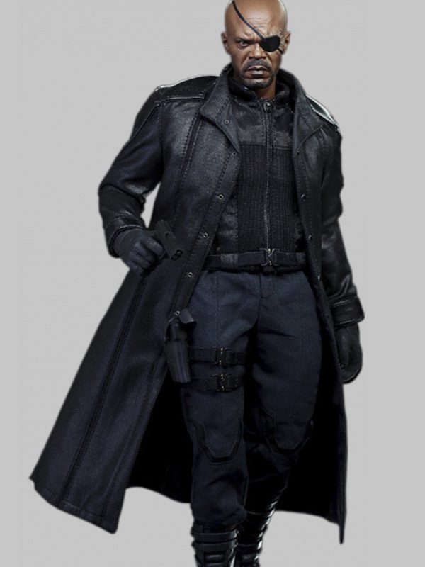 Nick Fury Avengers Age Of Ultron Samuel L. Jackson Leather Black Coat