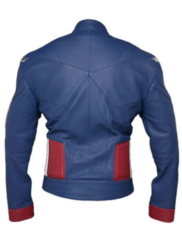 Avengers Endgame Captain America Blue Costume Leather Jacket
