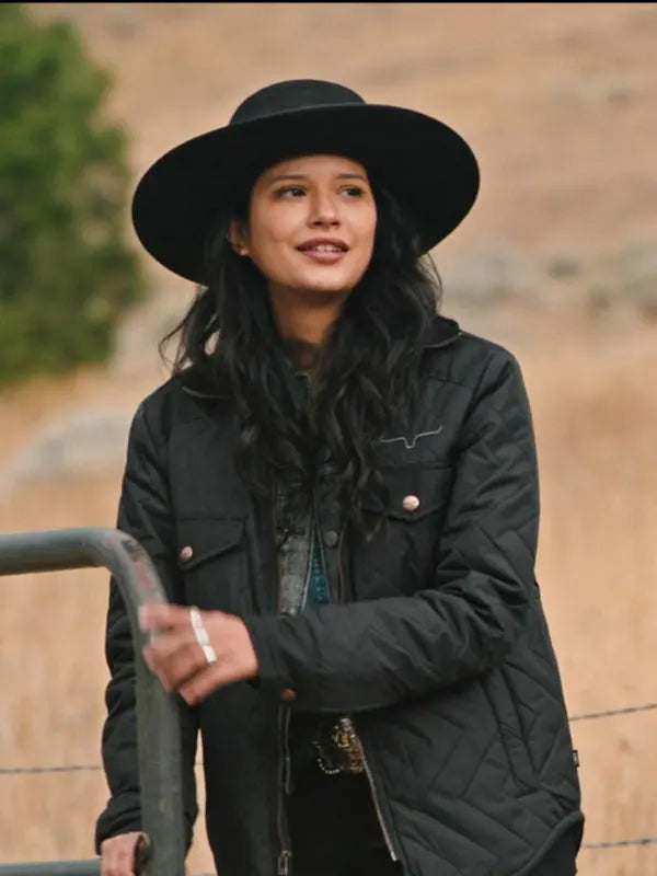 Avery Yellowstone Season 4 Black Quilted Jacket