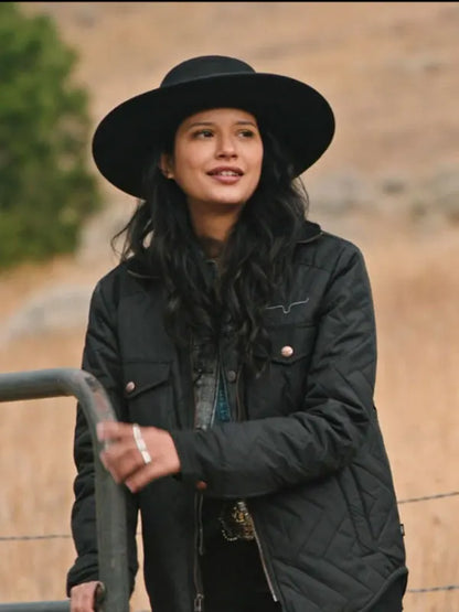 Avery Yellowstone Season 4 Black Quilted Jacket