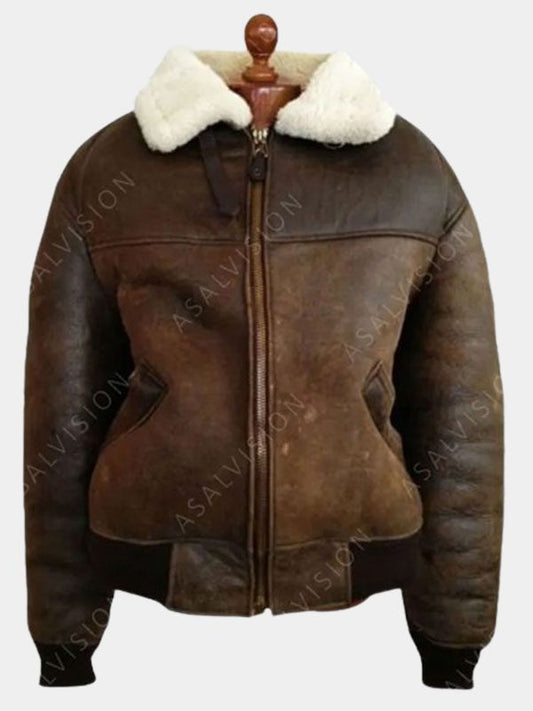 Aviator Bomber B3 Shearling Sheepskin Leather Jacket