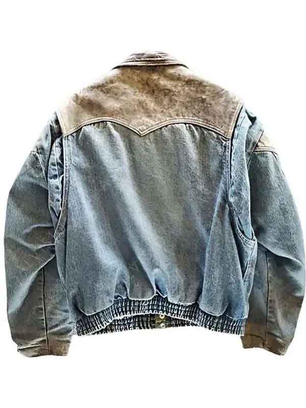 B-Mickie TV Series BMF Myles Truitt Blue & Beige Leather Jacket