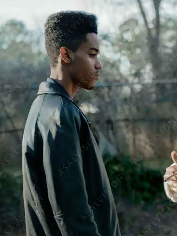 B-Mickie TV Series Black Mafia Family BMF Myles Truitt Black Leather Jacket